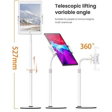 LISEN Tablet Stand Tablet Holder, Adjustable iPad Stands for Desk, Stand for iPad Thick Case Friendly iPad Stand Holder Compatible with(4.7-13") Tablets, Phones