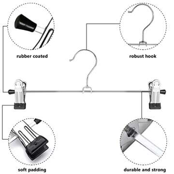NORTHERN BROTHERS 50Pack Pants and Skirt Hangers with Clips
