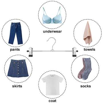 NORTHERN BROTHERS 50Pack Pants and Skirt Hangers with Clips