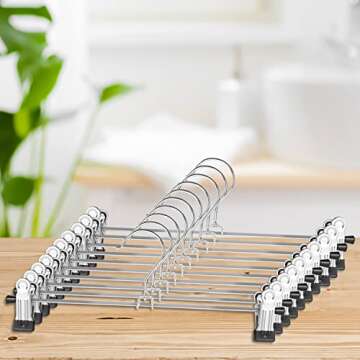 NORTHERN BROTHERS 50Pack Pants and Skirt Hangers with Clips