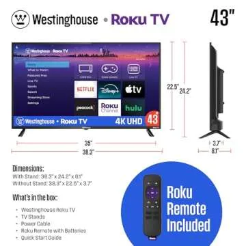 Westinghouse 43 Inch 4K UHD Roku Smart TV