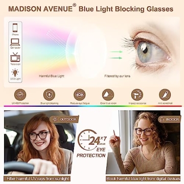 Madison Avenue Women's Blue Light Glasses for Style & Comfort