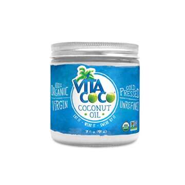 Vita Coco Organic Virgin Coconut Oil - Non GMO Cold Pressed Gluten Free Unrefined Oil - Used For Coo...