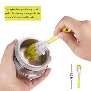 ALINK 8-Pack Bottle Cleaning Brush Set - Long Bottle Cleaner for Washing Beer/Wine Narrow Neck Bottles, Hummingbird Feeder, Sport Well, Plus Kettle Cleaner, Straw Brush