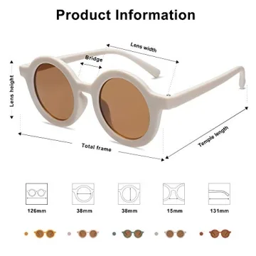 SOJOS UV400 Round Sunglasses for Kids - Toddler Proof Style