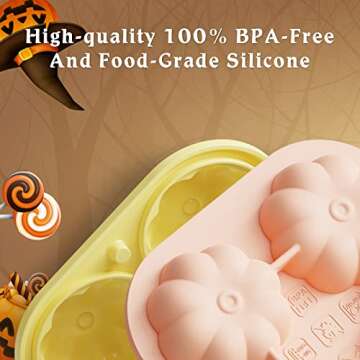 Pumpkin Ice Cube Tray with Lid 2 Pack, Silicone Ice Cube Maker 2.2 Inch 3D Pumpkin, Ice Cube Molds (Orange & Green)
