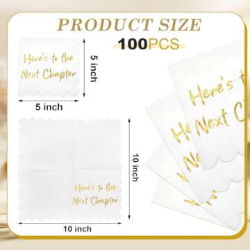 Crtiin 100 Pack Here's to the Next Chapter Napkins 2-ply Good Luck Congratulations Napkins for Gradu...