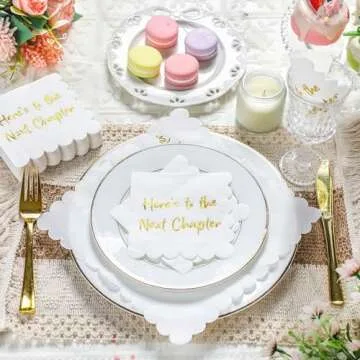 Crtiin 100 Pack Here's to the Next Chapter Napkins 2-ply Good Luck Congratulations Napkins for Graduation Coworker Leaving Retirement Party New Job Congratulation Goodbye Party Supplies, 5 x 5 Inch