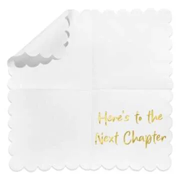 Crtiin 100 Pack Here's to the Next Chapter Napkins 2-ply Good Luck Congratulations Napkins for Graduation Coworker Leaving Retirement Party New Job Congratulation Goodbye Party Supplies, 5 x 5 Inch