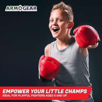 ArmoGear Kids Boxing Gloves with Easy Closure | Fits Kids & Teens | Cushion Pillow Like Fill for Pla...