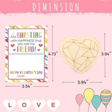 Valentines Day Gifts for Kids - 28 PCS Valentines Cards School with Art Supplies - Heart Mosaic Barn Quilt Painting Craft Kits - for Classroom Kids Boys Girls Gifts Exchanges - Valentines Party Favors