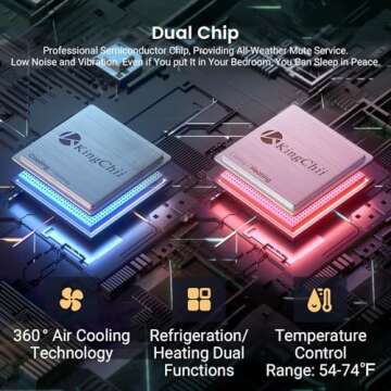 KingChii 48L Electric Cigar Humidors, Temperature Control Cabinet with Spanish Cedar Wood Shelves & ...