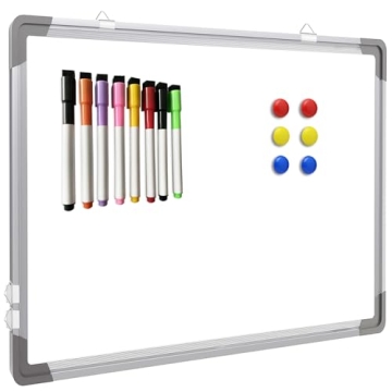 Double-Sided Magnetic Dry Erase Whiteboard 16x12 with Markers