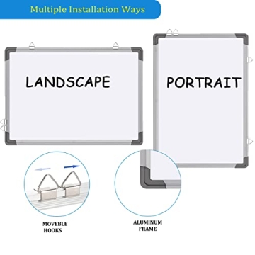 Double-Sided Magnetic Dry Erase Whiteboard 16x12 with Markers