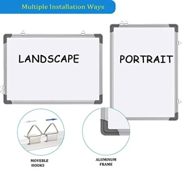 Double-Sided Magnetic Dry Erase Whiteboard 16x12 with Markers