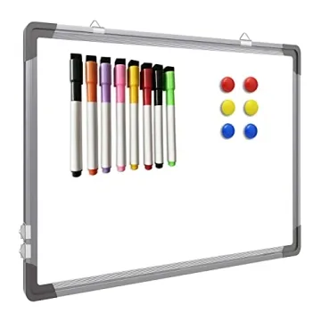 Double-Sided Magnetic Dry Erase Whiteboard 16x12 with Markers