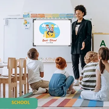 Double-Sided Magnetic Dry Erase Whiteboard 16x12 with Markers