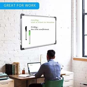 Double-Sided Magnetic Dry Erase Whiteboard 16x12 with Markers