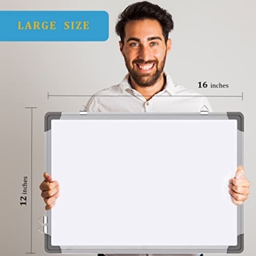 Double-Sided Magnetic Dry Erase Whiteboard 16x12 with Markers
