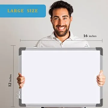 Double-Sided Magnetic Dry Erase Whiteboard 16x12 with Markers