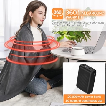 KSFJZF Heated Blanket - Cozy, Portable, & Battery Operated