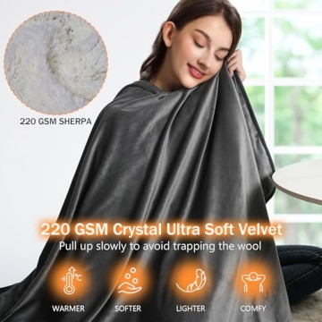 KSFJZF Heated Blanket - Cozy, Portable, & Battery Operated