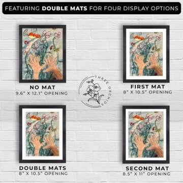 2-Pack Kids Artwork Frames Changeable 10x12.5 w Easels, Hangers, 2 Mats Fit 9x12, A4, 8.5x11 Picture Frame, Children Art Projects Kids Art Frames for Kids Artwork, Kids Art Frame for Kids Artwork