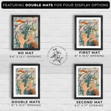 2-Pack Kids Artwork Frames Changeable 10x12.5 w Easels, Hangers, 2 Mats Fit 9x12, A4, 8.5x11 Picture Frame, Children Art Projects Kids Art Frames for Kids Artwork, Kids Art Frame for Kids Artwork