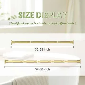 Sthumsup Adjustable Shower Curtain Rod Non-Slip Gold