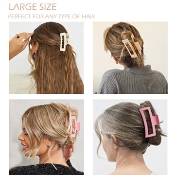 Large Hair Claw Clips - 12-Pack Strong Hold & Style