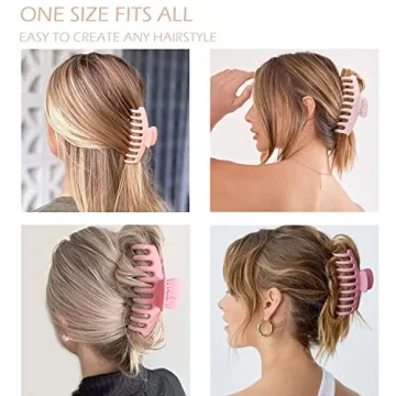 Large Hair Claw Clips - 12-Pack Strong Hold & Style