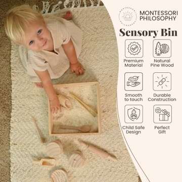 Montessori Philosophy Sensory Bin: Wooden Tools for Fine Motor Skills