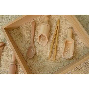 Montessori Sensory Bin for Kids Age 3 Plus, Skill-Building Tools