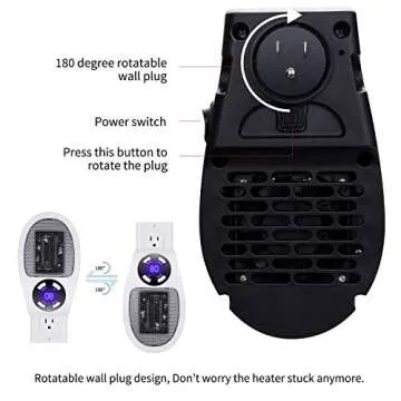 Compact 450W Electric Space Heater with Adjustable Thermostat