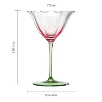 Khen Blossom Pink Tulip Coupe Glasses Set - Elegant Drinkware