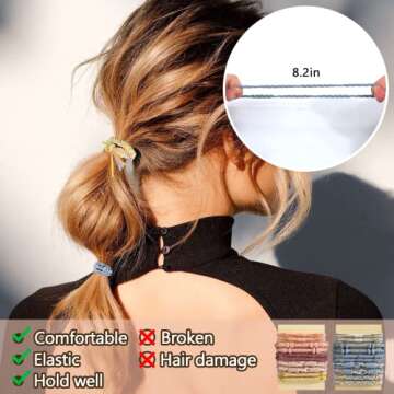 BSRESIN Boho Hair Tie Bracelet for Women, 20 Pcs No Damage Hair Ties for Girls, 5 Styles Cute Hair Ties Bracelets for Thick Hair/Pony Tails