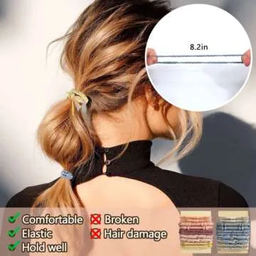 BSRESIN Boho Hair Tie Bracelet for Women, 20 Pcs No Damage Hair Ties for Girls, 5 Styles Cute Hair Ties Bracelets for Thick Hair/Pony Tails