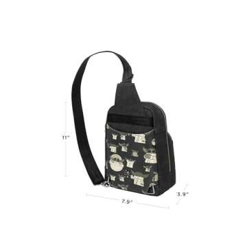 Petunia Pickle Bottom Criss-Cross Sling Bag for Women & Men, Adjustable Strap for Custom-Fit, Spacious Main Pocket, Lightweight, Stylish & Practical for Everyday Use (Disney Star Wars, The Child)