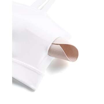 CRZ YOGA Butterluxe Womens Adjustable Spaghetti Thin Strap Sports Bra - Padded Wireless Square Neck Workout Yoga Clothes White Small