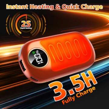 Hand Warmers Rechargeable 2 Pack, Dual Sided Electric Hand Warmer 14000mAh with Power Bank, 20Hrs Warmth, 8 Heating Mode, Portable Charging Pocket Heater for Men, Women, Raynauds, Camp, Hunting, Golf