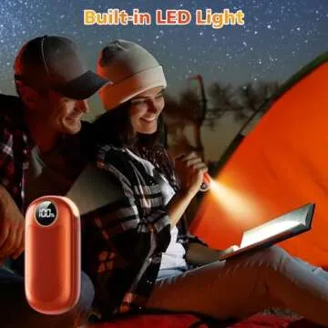 Hand Warmers Rechargeable 2 Pack, Dual Sided Electric Hand Warmer 14000mAh with Power Bank, 20Hrs Warmth, 8 Heating Mode, Portable Charging Pocket Heater for Men, Women, Raynauds, Camp, Hunting, Golf