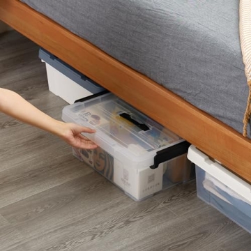 Cetomo 16Qt Plastic Storage Bins - Stackable & Clear