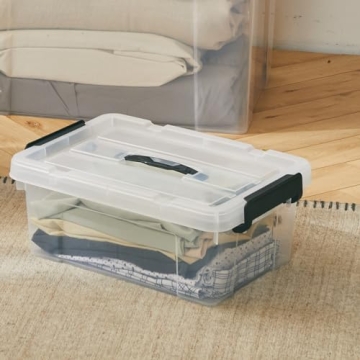 Cetomo 16Qt Plastic Storage Bins - Stackable & Clear