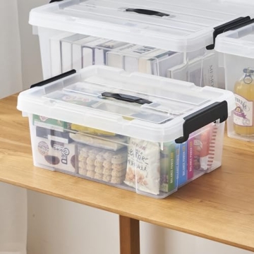 Cetomo 16Qt Plastic Storage Bins - Stackable & Clear