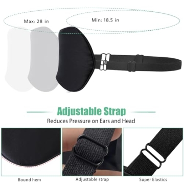 BeeVines Sleep Mask, 100% Real Silk, Adjustable Strap - 2 Pack