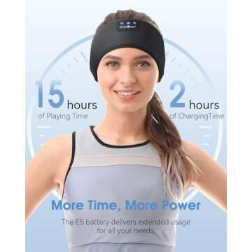 MUSICOZY Sleep Headphones Headband, Wireless Earbuds Earphones Sweat Resistant with Ultra-Thin HD Stereo Speaker, Bluetooth 5.4 for Workout Running Cool Gadgets Unique Gifts