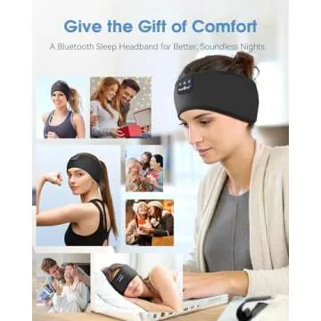 MUSICOZY Sleep Headphones Headband, Wireless Earbuds Earphones Sweat Resistant with Ultra-Thin HD Stereo Speaker, Bluetooth 5.4 for Workout Running Cool Gadgets Unique Gifts