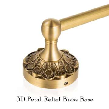 Lucyound Antique Brass Toilet Paper Holder, Bathroom Tissue Roll Holder Wall Mount, Vintage Gold Decorative Bathroom Accessories, Petal-Relief Series
