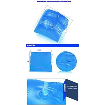 2 Pack Inflatable Arm Swimming Floats Bands Floatation Water Wings Swimming Arm Ring Floatie for Children and Adults (Blue&Orange)