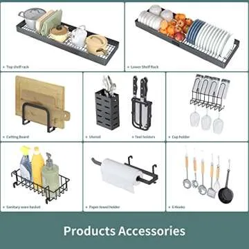 2023 Model，Over The Sink Dish Drying Rack 3-Tier Dish Drying Rack Over Sink Adjustable Length(26-37.5in), Stainless Steel Dish Drainer, Dishes Rack Kitchen Pots, pans, dishes and pots Organizer